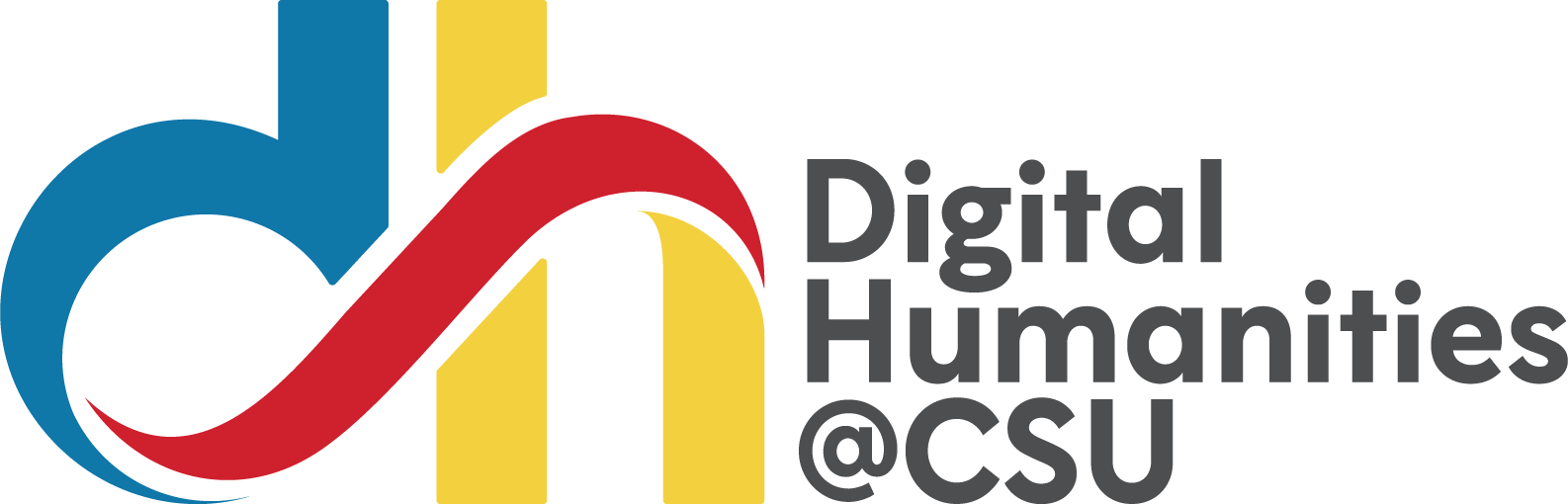 Logo for Digital Humanities at CSU with stylized letters “dh” and the program name.